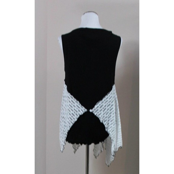 GISELLE SHEPATIN Sz M Medium Black White Mesh Tank Sleeveless Top NWT 288.00 - Picture 3 of 7